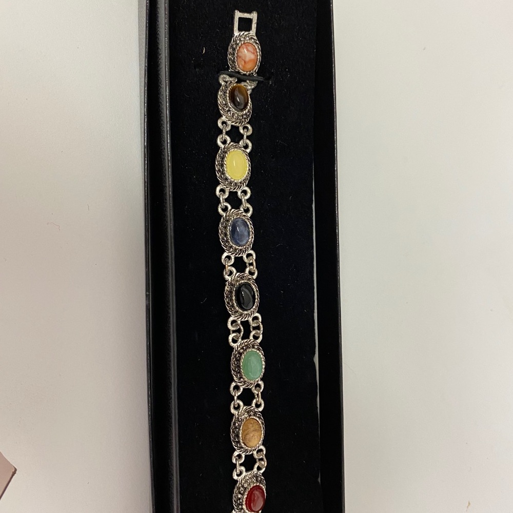 New Antique Style Bracelet with genuine stones.